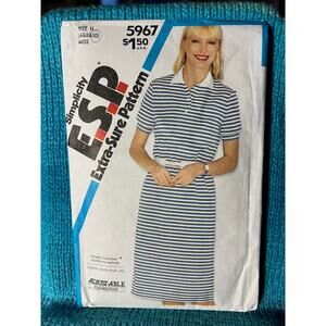 Simplicity pattern 5967 shirt dress 1980s size 6 8 10